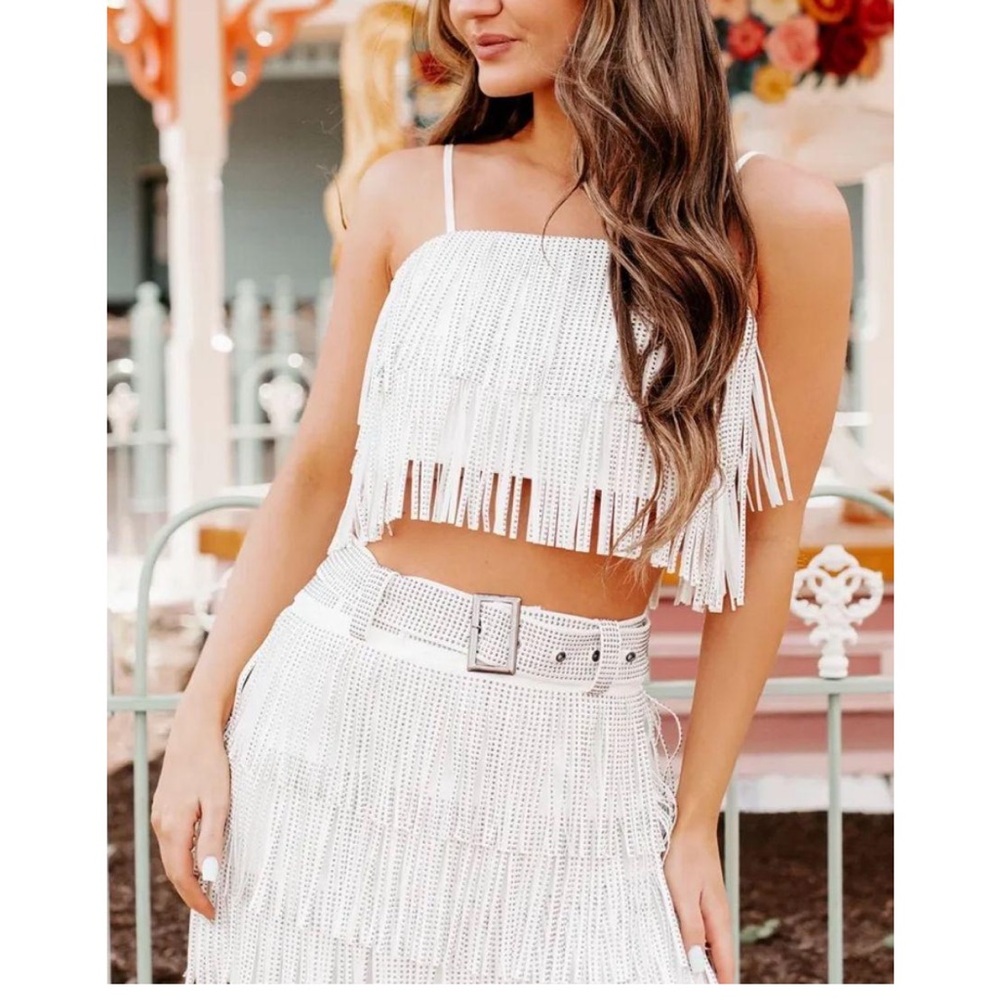 Rhinestone Fringe Western Two Piece Set